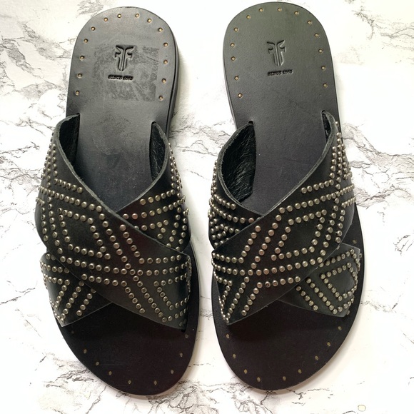 NEW Frye Ally Deco Stud Criss Cross Sandal - Picture 7 of 10